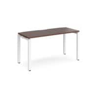 Rectangular Single Desk Walnut Wood Straight Legs White Adapt II 1400 x 600 x 725mm