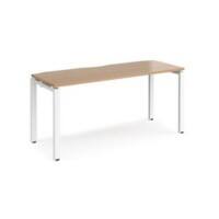 Rectangular Single Desk Beech Wood Straight Legs White Adapt II 1600 x 600 x 725mm