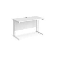 Rectangular Straight Desk White Wood Cantilever Legs White Maestro 25 1200 x 600 x 725mm