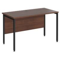 Rectangular Straight Desk Walnut Wood H-Frame Legs Black Maestro 25 1200 x 600 x 725mm