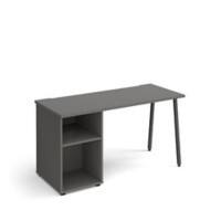 Rectangular A-frame Desk with support pedestal Onyx Grey Wood/Metal A-Frame Legs Charcoal Sparta 1400 x 600 x 730mm