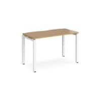 Rectangular Single Desk Oak Wood Straight Legs White Adapt II 1200 x 600 x 725mm
