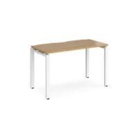 Rectangular Single Desk Oak Wood Straight Legs White Adapt II 1200 x 600 x 725mm