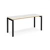 Rectangular Single Desk White/Oak Wood Straight Legs Black Adapt II 1600 x 600 x 725mm