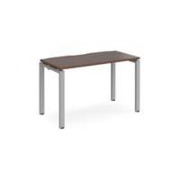 Rectangular Single Desk Walnut Wood Straight Legs Silver Adapt II 1200 x 600 x 725mm