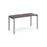 Rectangular Single Desk Walnut Wood Straight Legs Silver Adapt II 1400 x 600 x 725mm