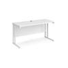 Rectangular Straight Desk White Wood Cantilever Legs White Maestro 25 1400 x 600 x 725mm