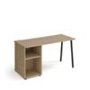 Rectangular A-frame Desk with support pedestal Kendal Oak Wood/Metal A-Frame Legs Charcoal Sparta 1400 x 600 x 730mm