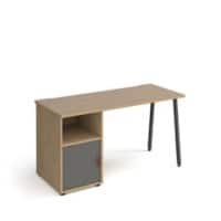 Rectangular A-frame Desk Kendal Oak, Onyx Grey Door Wood/Metal A-frame Legs Charcoal Sparta 1400 x 600 x 730mm
