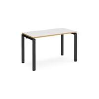 Rectangular Single Desk White/Oak Wood Straight Legs Black Adapt II 1200 x 600 x 725mm