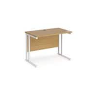 Rectangular Straight Desk Oak Wood Cantilever Legs White Maestro 25 1000 x 600 x 725mm