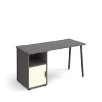 Rectangular A-frame Desk Onyx Grey, White Door Wood/Metal A-frame Legs Charcoal Sparta 1400 x 600 x 730mm