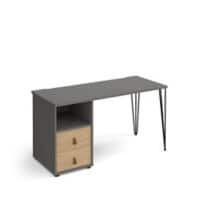 Home Office Hairpin Desk Rectangular Oak 4 Feet 1,400 (W) x 600 (D) x 730 (H) mm Metal, Wood