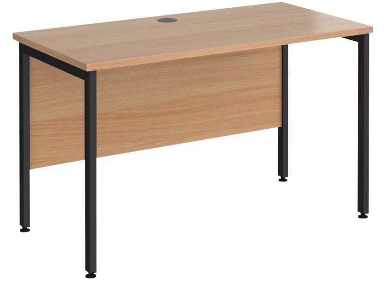 Rectangular Straight Desk Beech Wood H-Frame Legs Black Maestro 25 1200 x 600 x 725mm