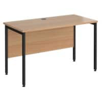 Rectangular Straight Desk Beech Wood H-Frame Legs Black Maestro 25 1200 x 600 x 725mm