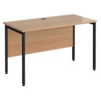 Rectangular Straight Desk Beech Wood H-Frame Legs Black Maestro 25 1200 x 600 x 725mm