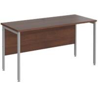 Rectangular Straight Desk Walnut Wood H-Frame Legs Silver Maestro 25 1400 x 600 x 725mm