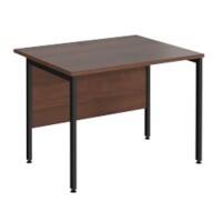 Rectangular Straight Desk Walnut Wood H-Frame Legs Black Maestro 25 1000 x 800 x 725mm