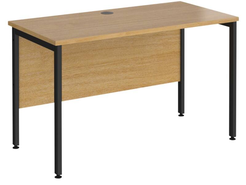 Rectangular Straight Desk Oak Wood H-Frame Legs Black Maestro 25 1200 x 600 x 725mm