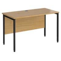 Rectangular Straight Desk Oak Wood H-Frame Legs Black Maestro 25 1200 x 600 x 725mm