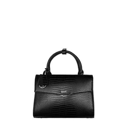 SOCHA Tiny Tip Croco Business Bag Nivodur 10.5 " Black 30.5 x 10 x 22 cm