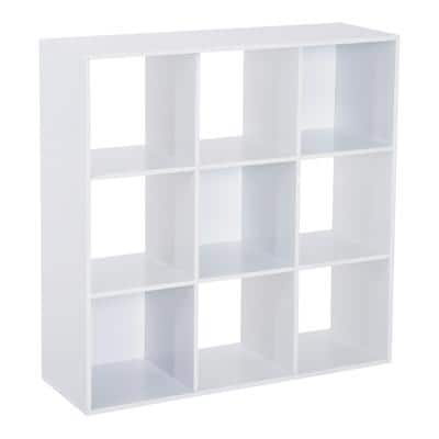 HOMCOM 9 Partitions Cabinet Without Basket White 910 mm x 295 mm x 910 mm