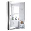 HOMCOM Mirror Cabinet 834-060 Glass, Stainless Steel Silver 400 mm x 130 mm x 600 mm