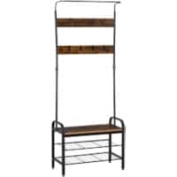 HOMCOM Coat Rack MDF (Medium-Density Fibreboard), Metal 72 x 34 x 185 cm Black