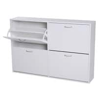 HOMCOM Shoe Cabinet 837-004WT Particle Board White 240 mm x 1200 mm x 810 mm