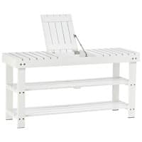 HOMCOM Shoe Rack Bench 837-054WT Pine Wood, MDF White 900 mm x 290 mm x 450 mm