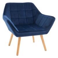 HOMCOM Arm Chair Blue Rubber Wooden, Iron Frame, Sponge , Velvet 833-799V70NU