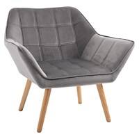 HOMCOM Arm Chair Grey Rubber Wooden, Iron, Sponge, Velvet 833-799V70GY