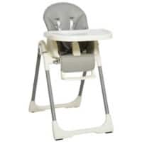 Aosom Baby High Chair Grey PP, PU, Steel 420-010GY