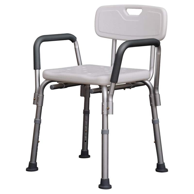 HOMCOM Bath Chair White Aluminum 72-0007