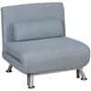 HOMCOM Convertible Sleeper Chair Blue Linen, Steel, Sponge Foam 833-066V70BU