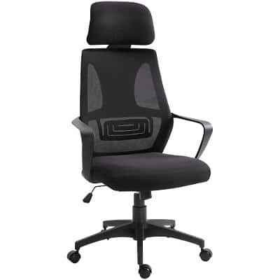 Vinsetto Office Chair Fixed Armrests Black 120 kg 921-225V70 605 x 595 mm