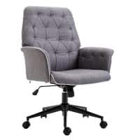 HOMCOM Office Chair Grey Sponge, Linen 921-103