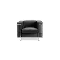 Nautilus Designs Ltd. Contemporary Cubed Leather Faced Reception Chair with Stainless Steel Frame and Integrated Leg Supports BSL/X201/BK Black