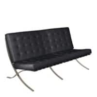 Nautilus Designs Ltd. Contemporary Oversized Leather Faced Reception Chair with Classic Button Design - Black