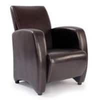 Nautilus Designs Ltd. High Back Lounge Armchair Upholstered in a Durable Leather Effect Finish - Brown