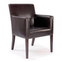 Nautilus Designs Ltd. Modern Cubed Armchair Upholstered in a Durable Leather Effect Finish - Brown