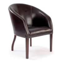 Nautilus Designs Ltd. Modern Curved Armchair Upholstered in a Durable Leather Effect Finish - Brown