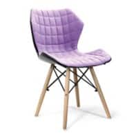 Nautilus Designs Ltd. Stylish Lightweight Fabric Chair with Solid Beech Legs and Contemporary Panel Stitching Purple