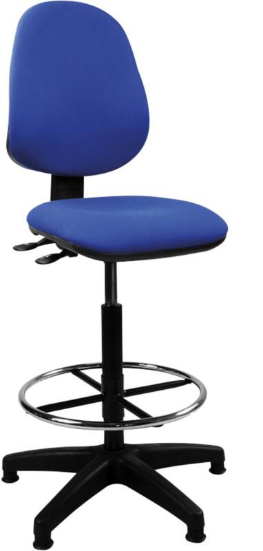 Nautilus Draughtsman Chair Permanent Contact Fabric Without armrest Blue 110 kg