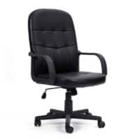 Nautilus Designs Ltd. High Back Bonded Leather Manager Chair with Integrated Lumbar Support - Black
