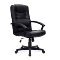 Nautilus Designs Ltd. High Back Leather Effect Executive Armchair with Integral Headrest - Black