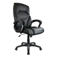 Nautilus Designs Ltd. High Back Leather Effect Executive Armchair with Silver Detailed Black Nylon Base - Black
