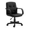 Nautilus Designs Ltd. Medium Back Leather Faced Executive Armchair with Decorative Stitching Detail - Black