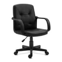 Nautilus Designs Ltd. Medium Back Leather Faced Executive Armchair with Decorative Stitching Detail - Black