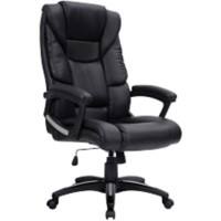 Nautilus Designs Ltd. Oversized High Back Leather Effect Executive Chair with Integral Headrest - Black